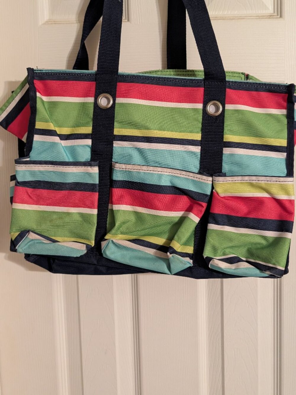 Striped Thirty One Zip Tope Tote